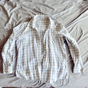 Gap White and blue button down top